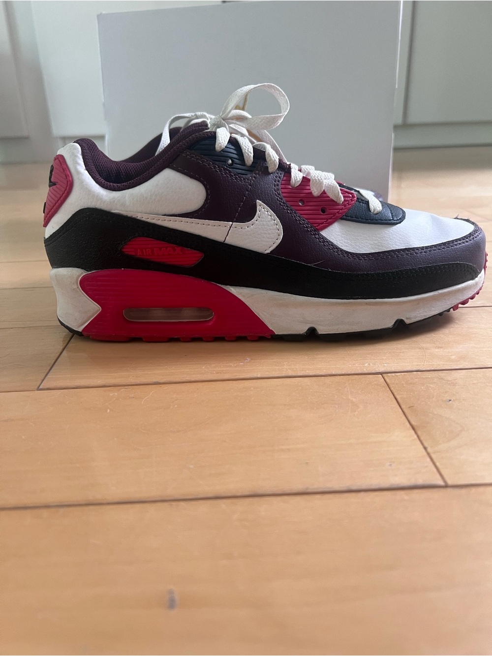 Nike Low-Top Air Max Sneakers White, Black, Maroon and Red